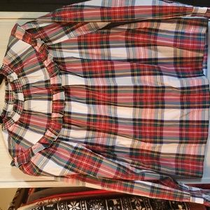 Jcrew tartan plain ruffle shirt